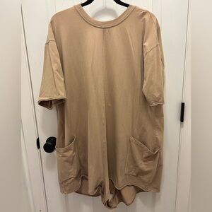 free people hot shot tee romper mocha size xl